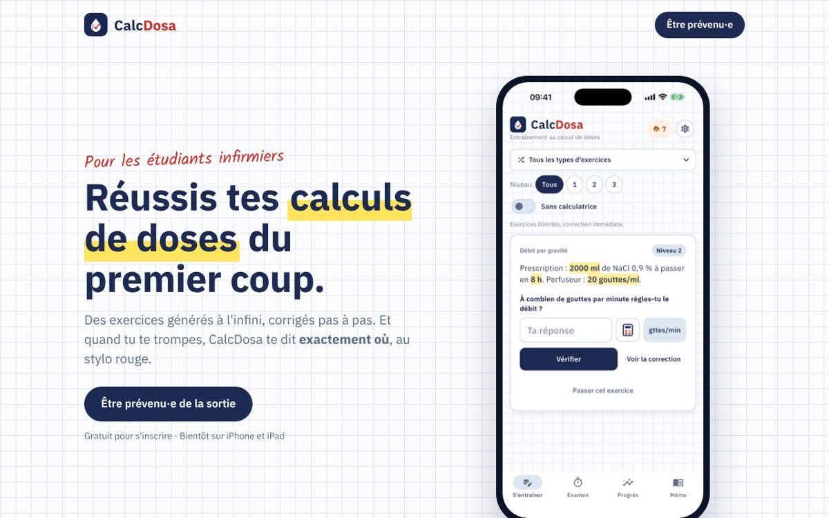 Page d'accueil du site de CalcDosa