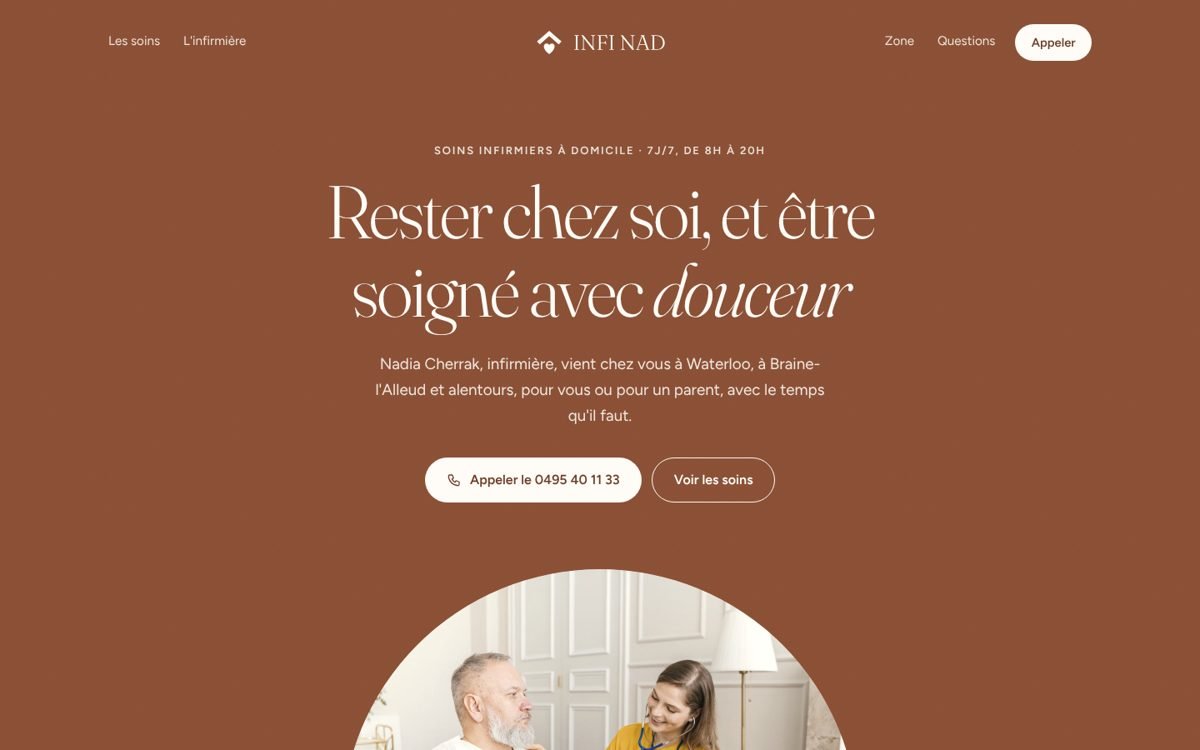 Page d'accueil du site d'INFI NAD
